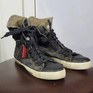Men’s Levi’s size 8.5 denim zipper on sneaker shoe EUC